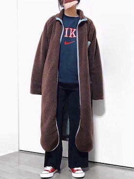 「DHOLIC（ディーホリック）のアイテム（その他アウター）」を使った、めるもさん（レディース・158cm）の冬コーディネート