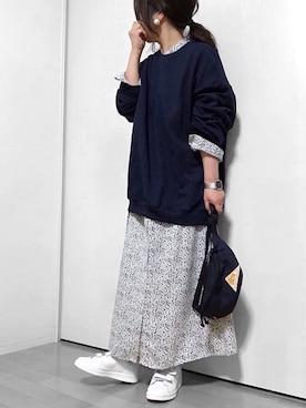 「レイヤードstyle」｜めるもさん（レディース・158cm）の冬コーディネート