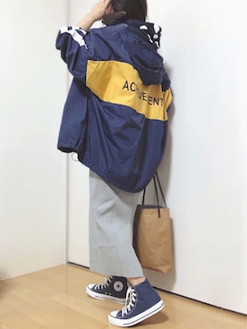 「にゃー」｜「アイテム（ブルゾン）」を使った、めるもさん（レディース・158cm）の春コーディネート