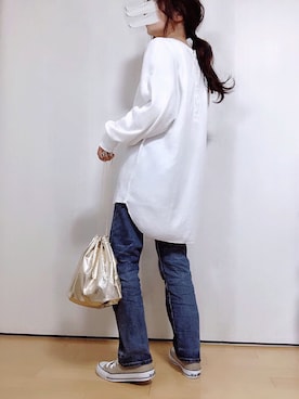 「ワッフル」｜めるもさん（レディース・158cm）の春コーディネート