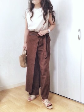 「petitcro（プティクロ）のpetitcro  ワイドバングル PCKB1901001（バングル/リストバンド）」を使った、めるもさん（レディース・158cm）の夏コーディネート