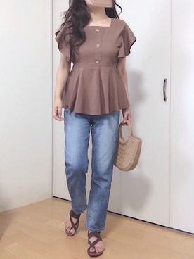 「プチプラミックス」｜めるもさん（レディース・158cm）の夏コーディネート