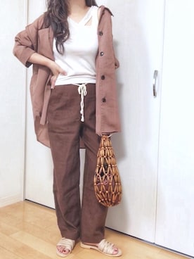 「プチプラミックス」｜めるもさん（レディース・158cm）の夏コーディネート