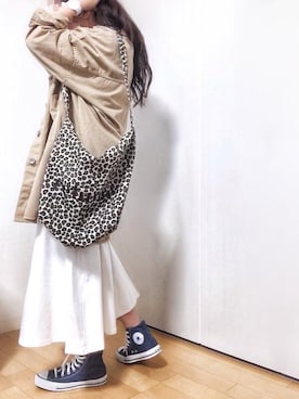 「ビッグシャツ」｜「アイテム（腕時計）」を使った、めるもさん（レディース・158cm）の秋コーディネート