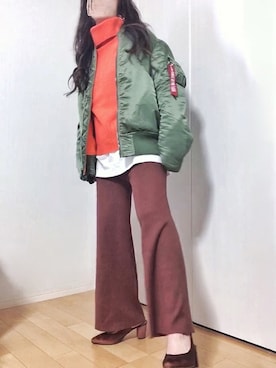 「OZOC（オゾック）のアイテム（パンプス）」を使った、めるもさん（レディース・158cm）の秋コーディネート