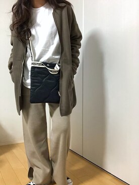「キルティングバッグ」｜「アイテム（ブルゾン）」を使った、めるもさん（レディース・158cm）の秋コーディネート