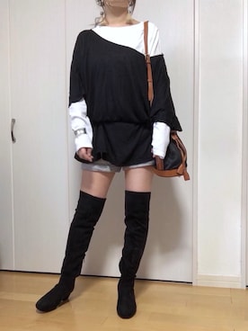 「petitcro（プティクロ）のpetitcro  ワイドバングル PCKB1901001（バングル/リストバンド）」を使った、めるもさん（レディース・158cm）の秋コーディネート