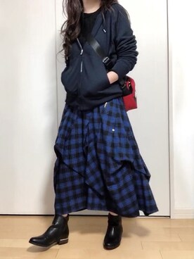 「POLICE（ポリス）の【POLICE】 ポリス JOURNEY ダブルファスナーショルダーバッグ　PLC306（ショルダーバッグ）」を使った、めるもさん（レディース・158cm）の秋コーディネート