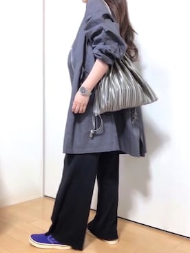 「JUNOAH（ジュノア）のアイテム（ブルゾン）」を使った、めるもさん（レディース・158cm）の冬コーディネート