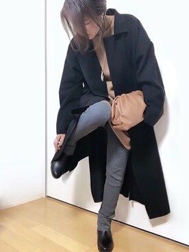 「JUNOAH」｜「アイテム（その他アウター）」を使った、めるもさん（レディース・158cm）の冬コーディネート