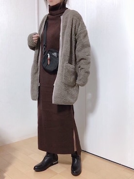 「GREGORY（グレゴリー）のGREGORY/グレゴリー QUICK POCKET S/クイックポケット S（ショルダーバッグ）」を使った、めるもさん（レディース・158cm）の冬コーディネート