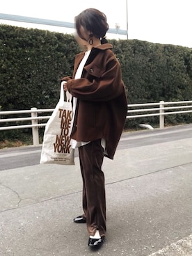 「SVEC（シュベック）のカンフーシューズ kung fu Shoes / ストラップパンプス（バレエシューズ）」を使った、めるもさん（レディース・158cm）の冬コーディネート