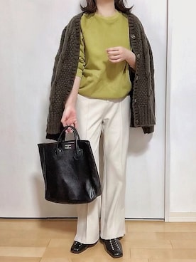 「ヤングアンドオルセン」｜「アイテム（スウェット）」を使った、めるもさん（レディース・158cm）の冬コーディネート