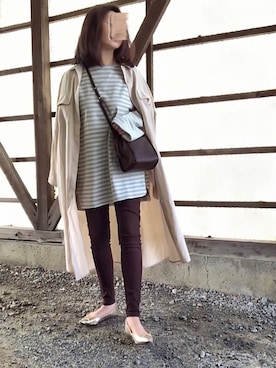 「GRL（グレイル）の2way巾着ショルダーバッグ（ショルダーバッグ）」を使った、めるもさん（レディース・158cm）の春コーディネート