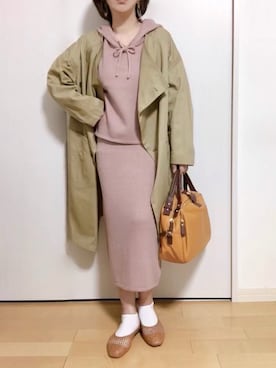 「mercibeaucoup,（メルシーボークー）のアイテム（その他アウター）」を使った、めるもさん（レディース・158cm）の春コーディネート