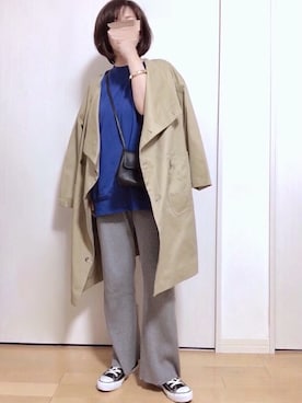 「mercibeaucoup,（メルシーボークー）のアイテム（その他アウター）」を使った、めるもさん（レディース・158cm）の春コーディネート