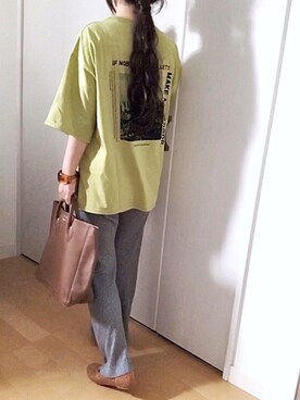 「ヤングアンドオルセン」｜「アイテム（パンツ）」を使った、めるもさん（レディース・158cm）の春コーディネート