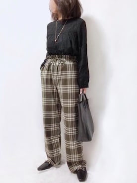 チェックストレートパンツ の人気ファッションコーディネート Wear