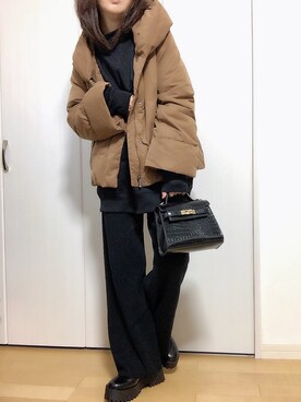「BACK NUMBER（バックナンバー）のアイテム（ダウンジャケット/コート）」を使った、めるもさん（レディース・158cm）の秋コーディネート