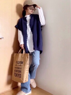 「mystic（ミスティック）のLara Small ball necklece（ネックレス）」を使った、めるもさん（レディース・158cm）の春コーディネート