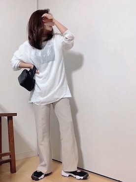 「アイテム（Tシャツ/カットソー、その他）」を使った、めるもさん（レディース・158cm）の春コーディネート