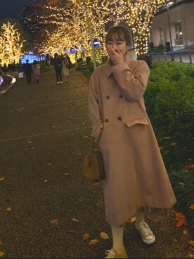 「SLOBE IENA（スローブイエナ）のアイテム（ステンカラーコート）」を使った、ぽちさん（レディース・160cm）の冬コーディネート