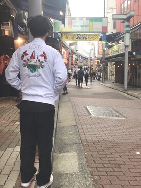 「アイテム（ブルゾン）」を使った、youhei ohashiさん（メンズ・180cm・30代）の秋コーディネート