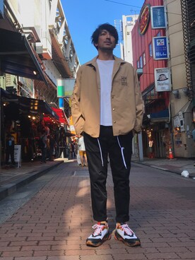 「アイテム（ブルゾン）」を使った、youhei ohashiさん（メンズ・180cm・30代）の秋コーディネート