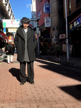 「junhashimoto（ジュンハシモト）のアイテム（ダウンジャケット/コート）」を使った、youhei ohashiさん（メンズ・180cm）の冬コーディネート