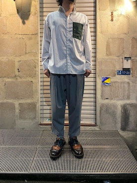 「OURET（オーレット）のアイテム（パンツ）」を使った、youhei ohashiさん（メンズ・180cm）の夏コーディネート