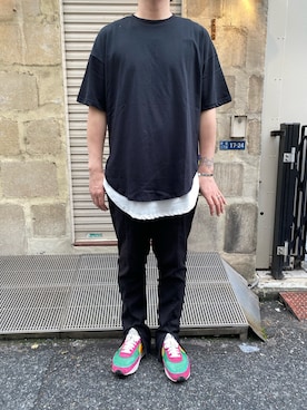 「A4A（エーフォーエー）のA4A(エーフォーエー) 40s強撚糸ラウンドTシャツ（Tシャツ/カットソー）」を使った、youhei ohashiさん（メンズ・180cm）の春コーディネート