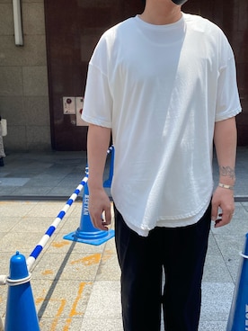 「A4A（エーフォーエー）のA4A(エーフォーエー) 40s強撚糸ラウンドTシャツ（Tシャツ/カットソー）」を使った、youhei ohashiさん（メンズ・180cm）の春コーディネート