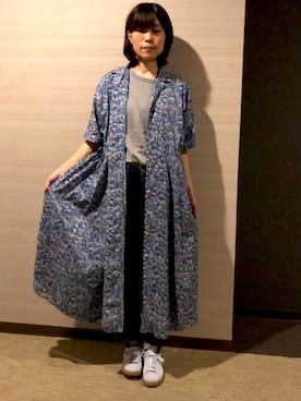 「PAR ICI」｜「アイテム（シャツワンピース）」を使った、ゆさん（レディース・158cm）の夏コーディネート
