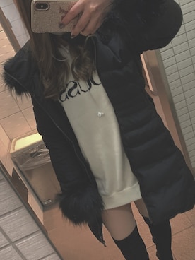「ギャルコーデ」｜「アイテム（ホワイト系）」を使った、ｙｕｒｉ♛さん（レディース・153cm）の冬コーディネート