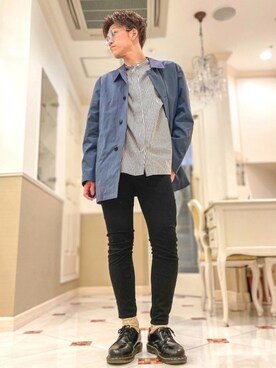 「UNIQLOコーデ」｜「アイテム（ステンカラーコート）」を使った、kojiさん（メンズ・175cm）の春コーディネート