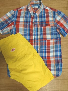 「アイテム（カーゴパンツ、イエロー系）」を使った、RYOさん（メンズ・172cm）の夏コーディネート