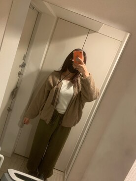 「INGNI（イング）のアイテム（ブルゾン、ブラウン系）」を使った、あやまんさん（レディース・163cm）の春コーディネート