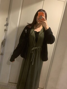 「INGNI（イング）のアイテム（ワンピース、グリーン系）」を使った、あやまんさん（レディース・163cm）の春コーディネート