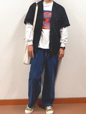 「RAGEBLUE（レイジブルー）のアイテム（トートバッグ）」を使った、マサさん（メンズ・180cm）の春コーディネート