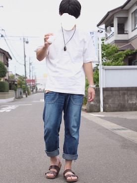 「ジャージーパンツ」｜「アイテム（腕時計）」を使った、でーもんさん（メンズ・181cm）の夏コーディネート