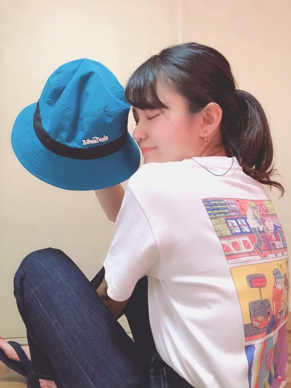 「シンプルコーデ、カジュアルコーデ、楽チンコーデ、ootd、パンツスタイル、デニム、いいね、save、フォローお願いします🤑」｜「Left Aloneのアイテム（Tシャツ/カットソー、ホワイト系）」を使った、®️さん（レディース・157cm）の春コーディネートの1枚目の写真