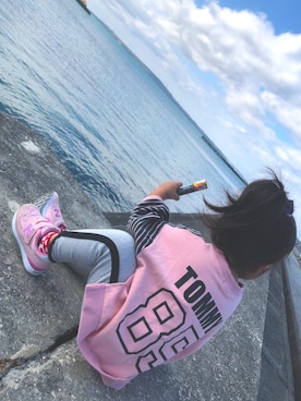 「no brand（ノーブランド）のアイテム（スウェット）」を使った、irooooo‪︎‬ ‪︎☺︎❥さん（キッズ・90cm）の夏コーディネート