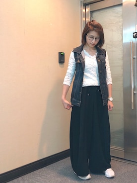 「Dita（ディータ）のアイテム（パンツ）」を使った、jNさん（レディース・158cm）の春コーディネート