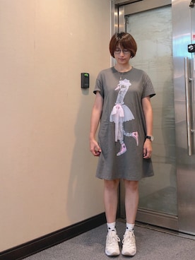 「Chica（チカ）のアイテム（シャツワンピース）」を使った、jNさん（レディース・158cm）の夏コーディネート