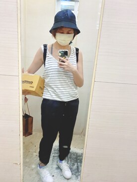 「Abercrombie&Fitch（アバークロンビーアンドフィッチ）のアイテム（ベスト）」を使った、jNさん（レディース・158cm）の夏コーディネート
