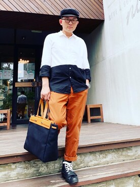 Hermes エルメス のトートバッグを使ったメンズ人気ファッションコーディネート 地域 台湾 Wear
