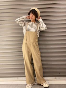 「サロペット」｜のっちさん（レディース・161cm）の春コーディネート