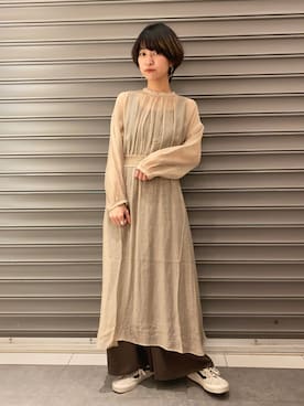 「earth music&ecology（アースミュージックアンドエコロジー）のアイテム」を使った、のっちさん（レディース・161cm）の春コーディネート