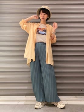 「ネオンカラー」｜のっちさん（レディース・162cm）の夏コーディネート
