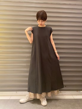 「重ね着」｜のっちさん（レディース・162cm）の夏コーディネート